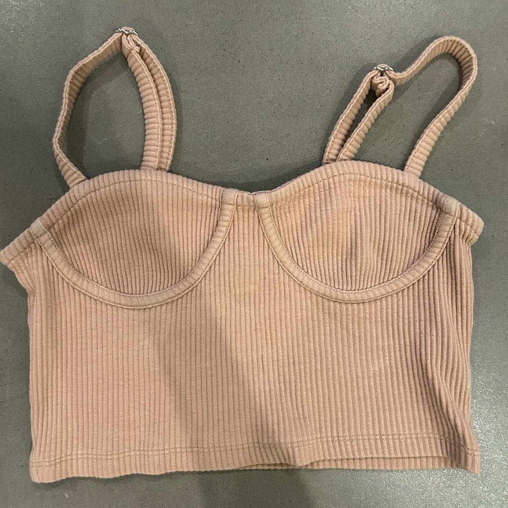 Forever 21 tan corset crop tank size small